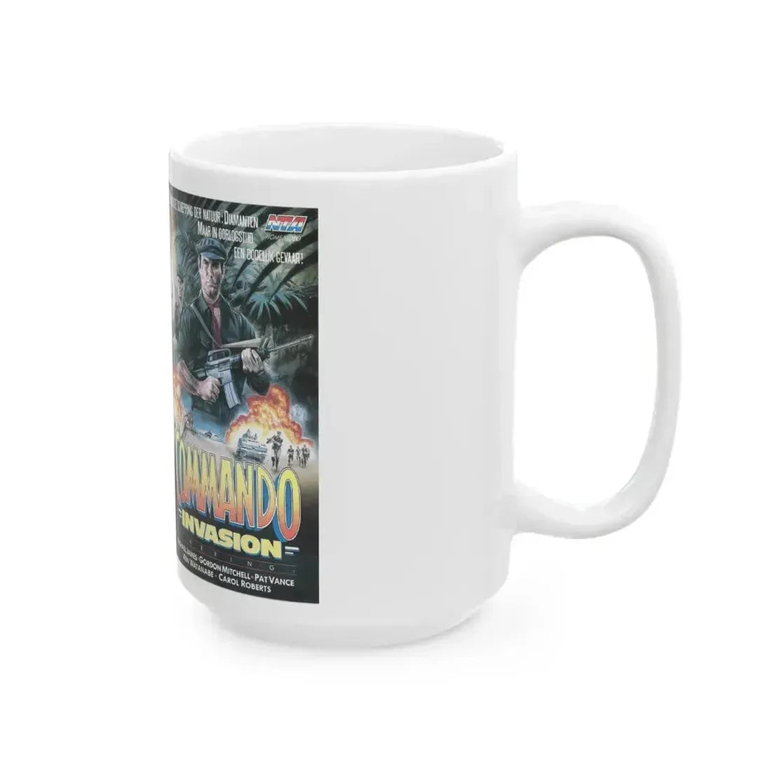 COMMANDO INVASION (VHS COVER) - White Coffee Mug - Go Mug Yourself