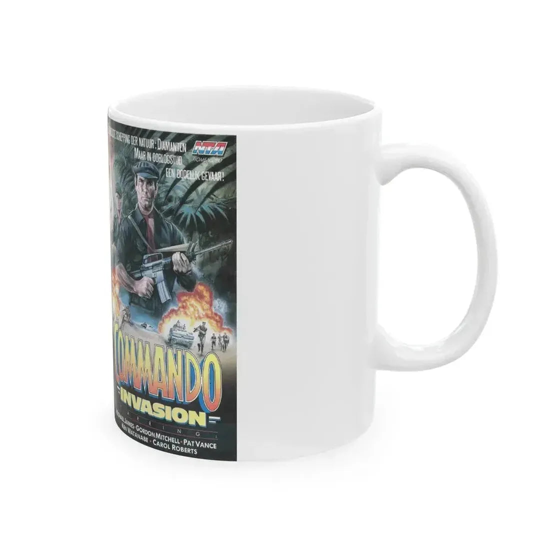 COMMANDO INVASION (VHS COVER) - White Coffee Mug - Go Mug Yourself