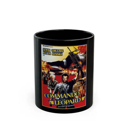 COMMANDO LEOPARD 1985 Movie Poster - Black Coffee Mug 11oz - Go Mug Yourself