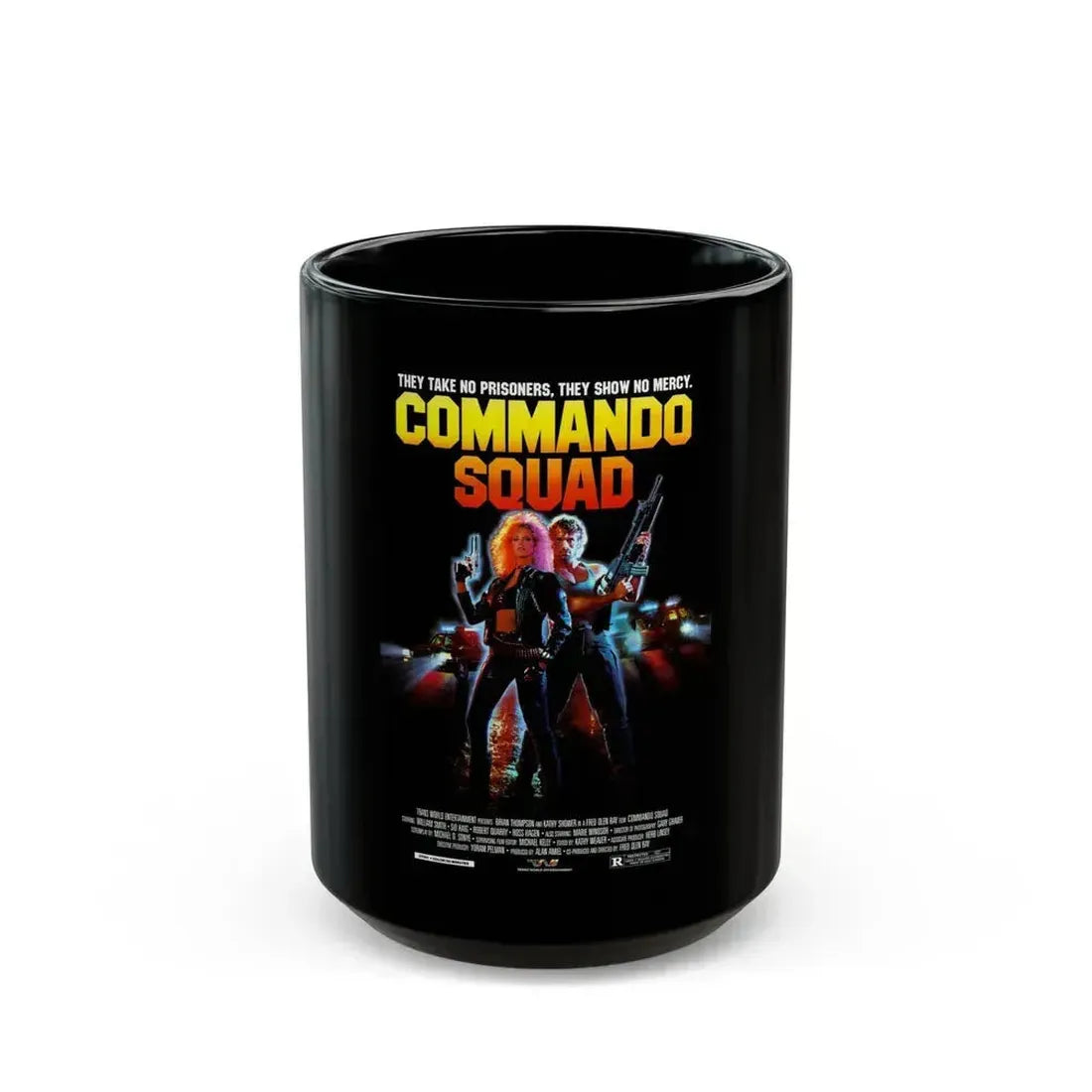 COMMANDO SQUAD 1987 Movie Poster - Black Coffee Mug 15oz - Go Mug Yourself