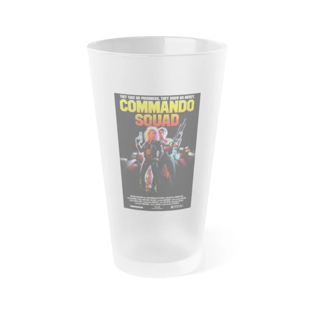 COMMANDO SQUAD 1987 Movie Poster - Frosted Pint Glass 16oz-16oz-Frosted-Go Mug Yourself