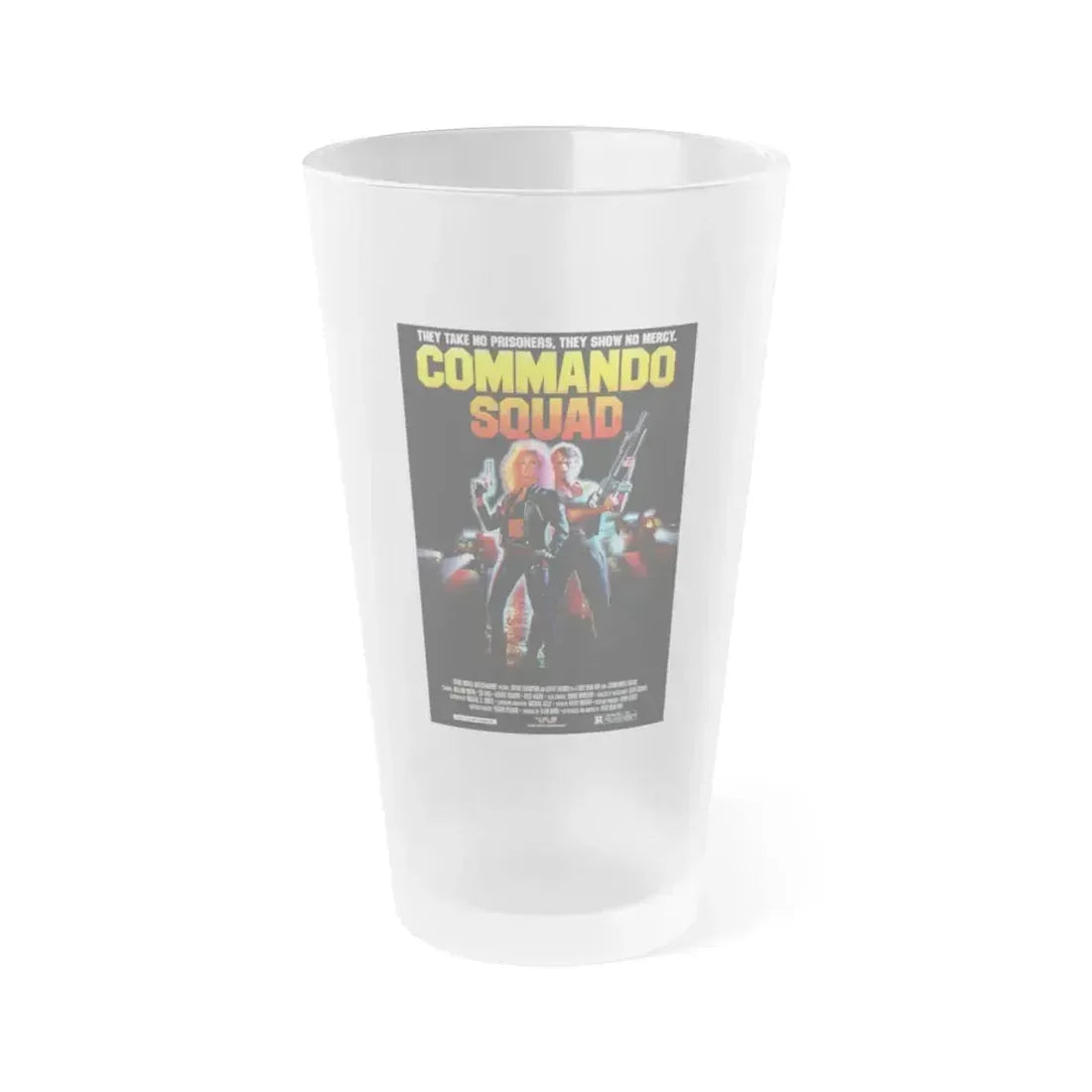 COMMANDO SQUAD 1987 Movie Poster - Frosted Pint Glass 16oz 16oz Frosted - Go Mug Yourself
