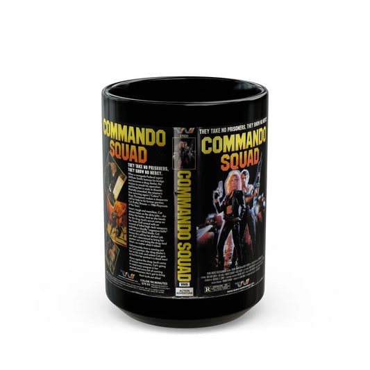 COMMANDO SQUAD (VHS COVER) - Black Coffee Mug-15oz-Go Mug Yourself