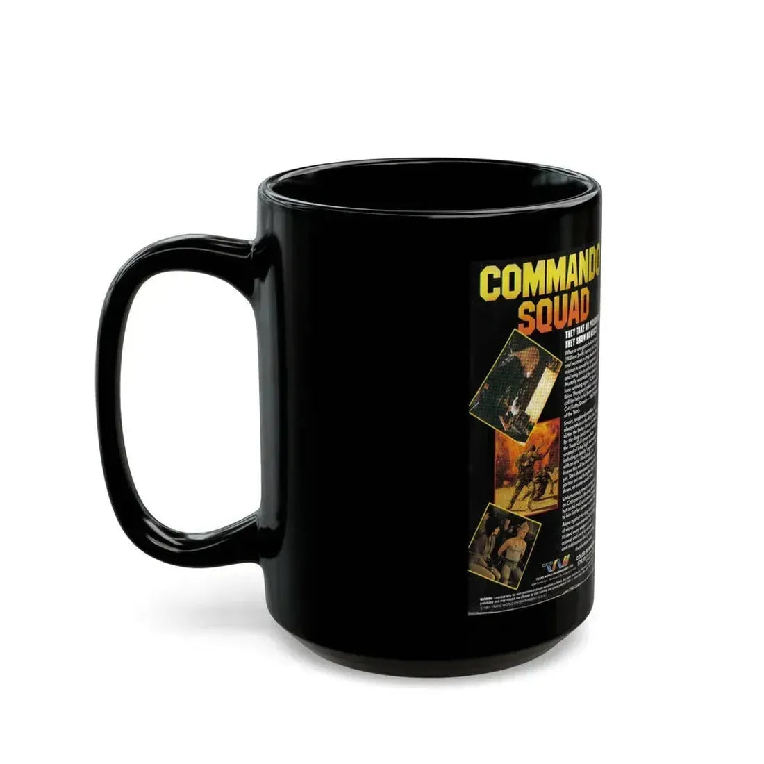 COMMANDO SQUAD (VHS COVER) - Black Coffee Mug - Go Mug Yourself