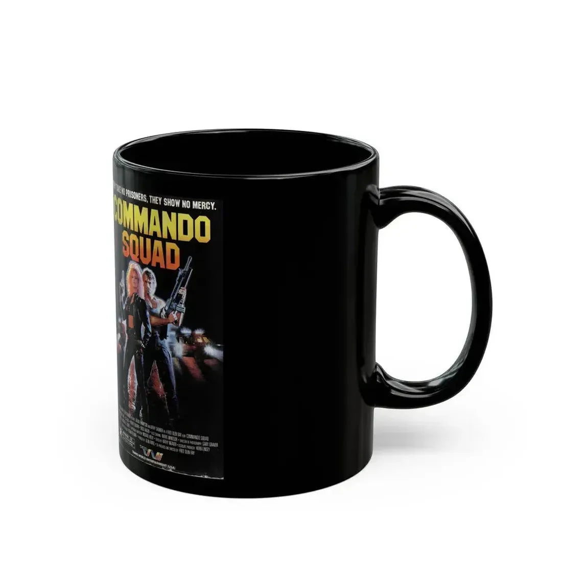 COMMANDO SQUAD (VHS COVER) - Black Coffee Mug - Go Mug Yourself