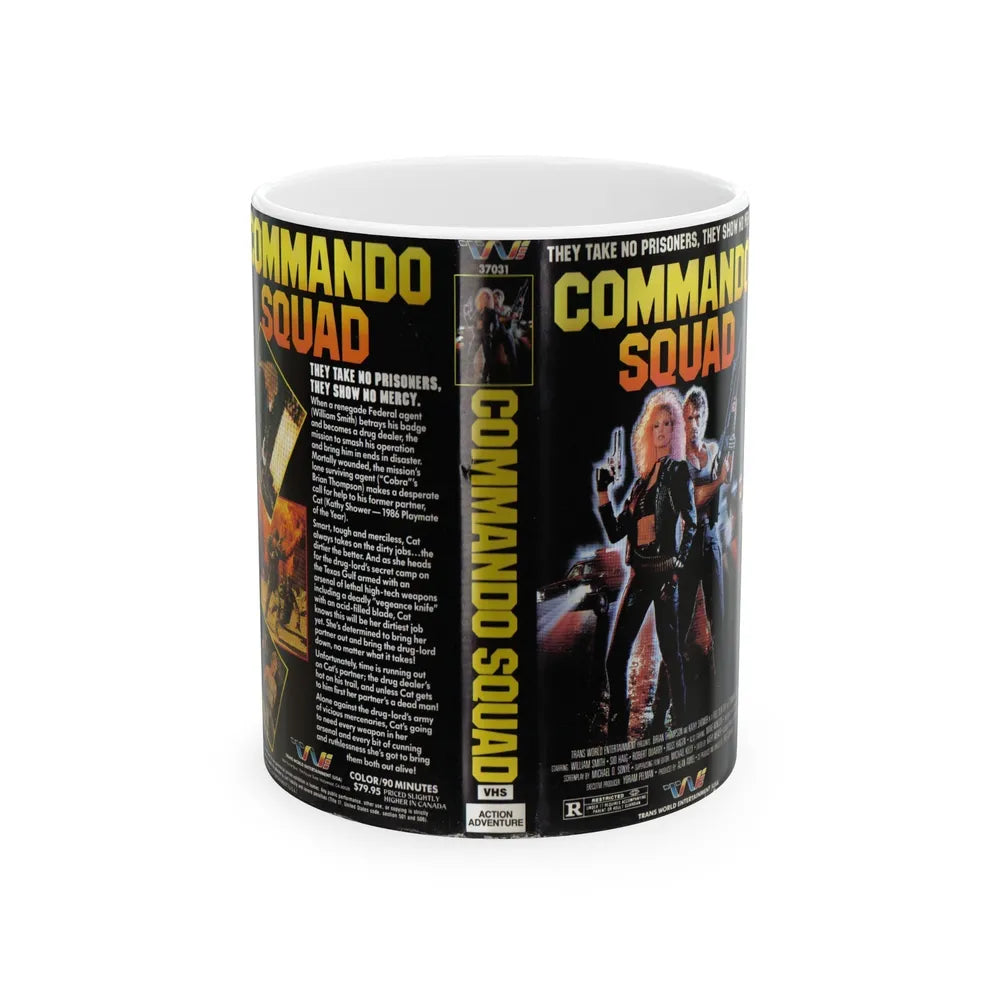 COMMANDO SQUAD (VHS COVER) - White Coffee Mug-11oz-Go Mug Yourself