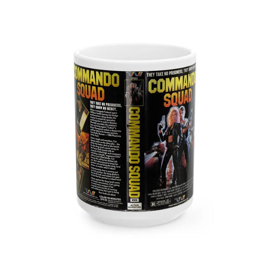 COMMANDO SQUAD (VHS COVER) - White Coffee Mug-15oz-Go Mug Yourself