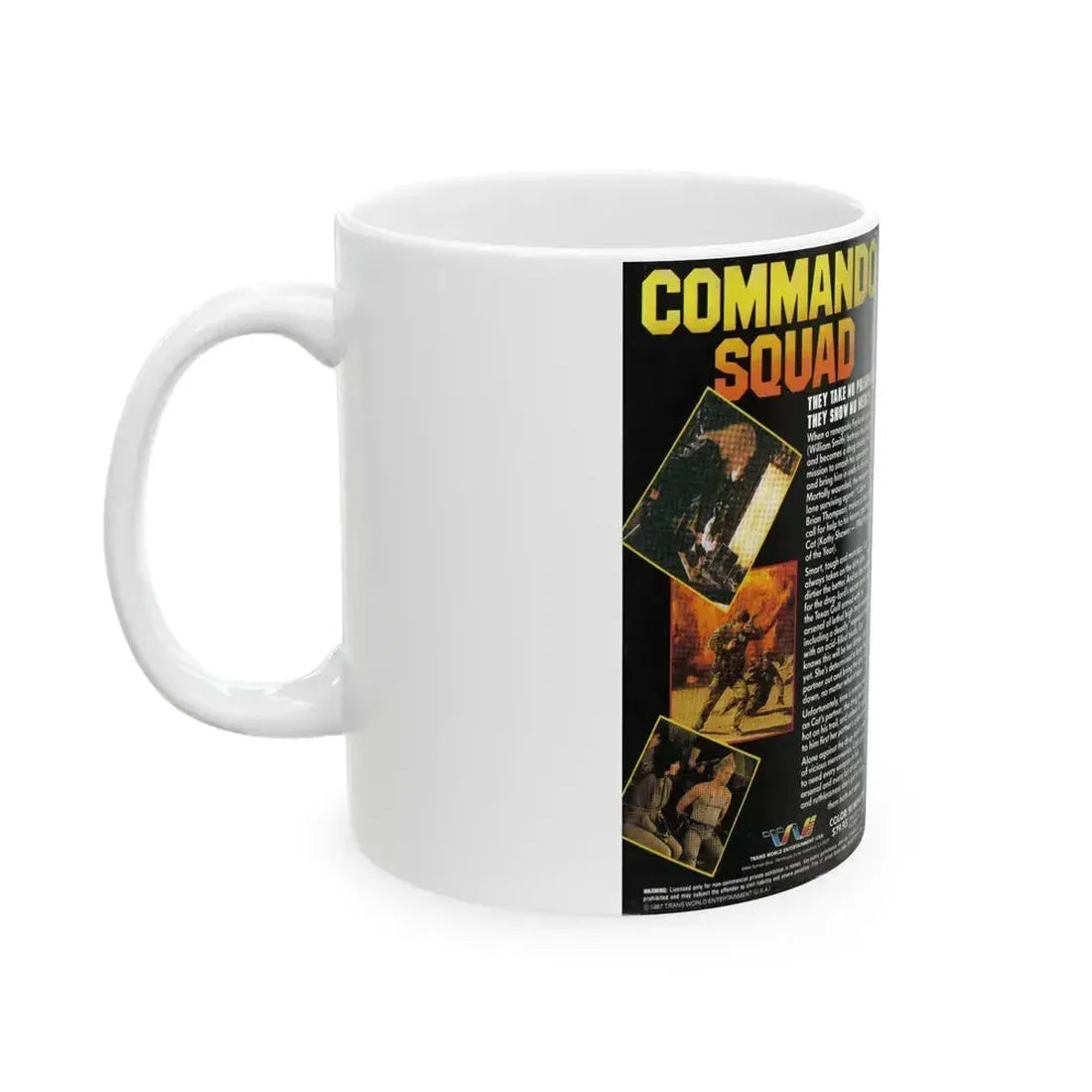 COMMANDO SQUAD (VHS COVER) - White Coffee Mug - Go Mug Yourself