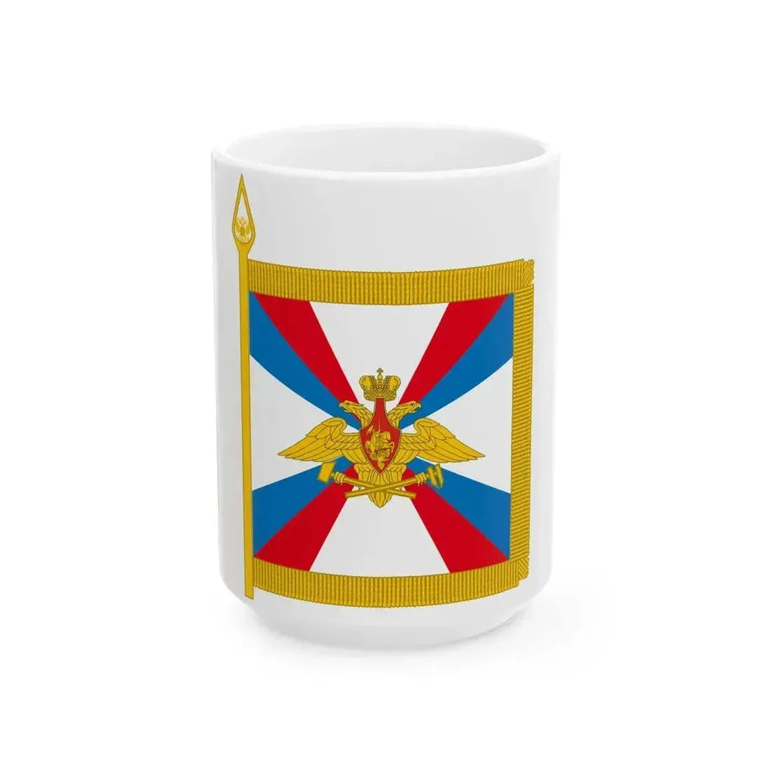 Commendation badge of the commander of railroad troops MD RF (Russia) White Coffee Mug 15oz - Go Mug Yourself