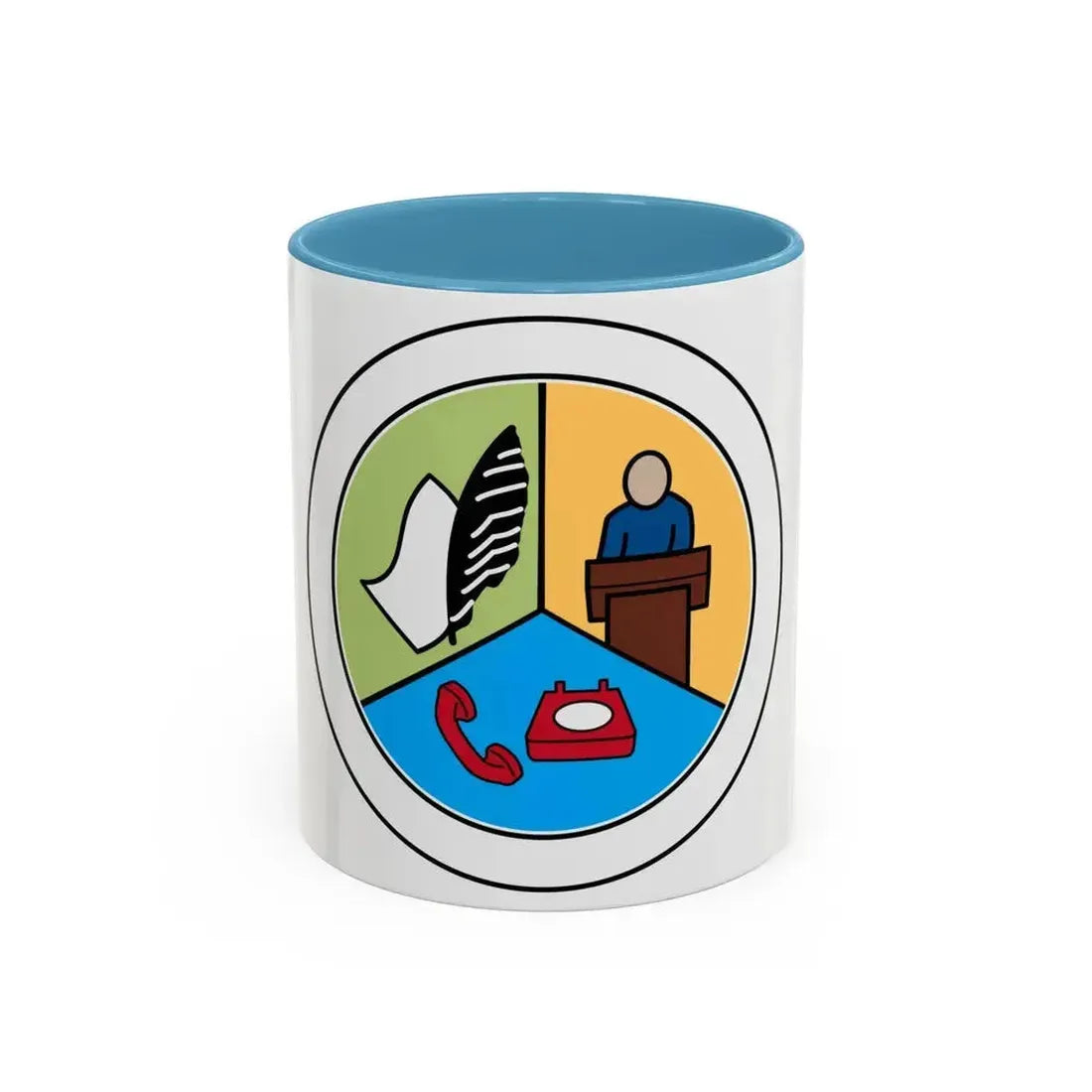 Communications (Boy Scout Merit Badge) Accent Coffee Mug 11oz Light Blue - Go Mug Yourself