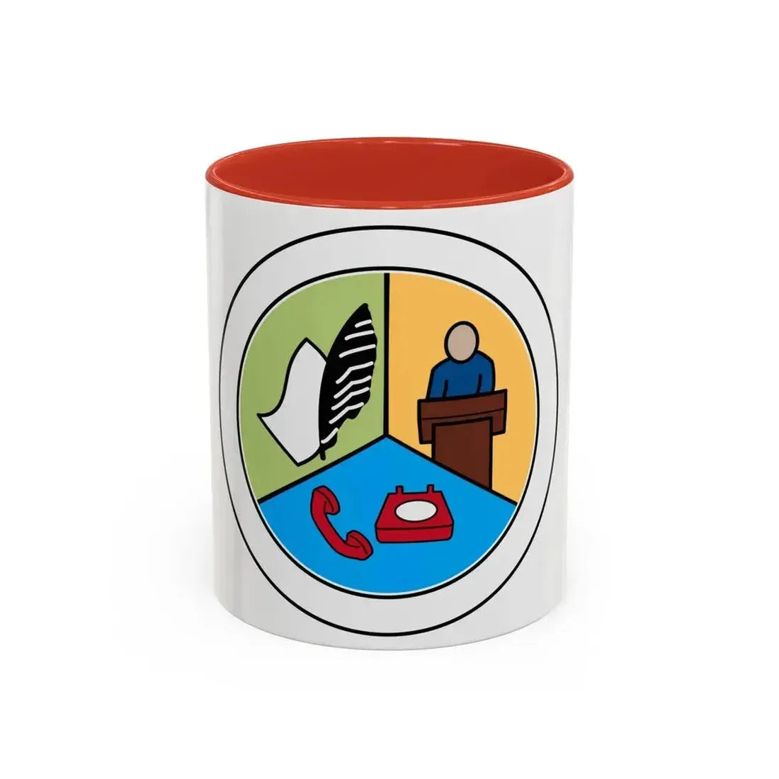 Communications (Boy Scout Merit Badge) Accent Coffee Mug 11oz Red - Go Mug Yourself