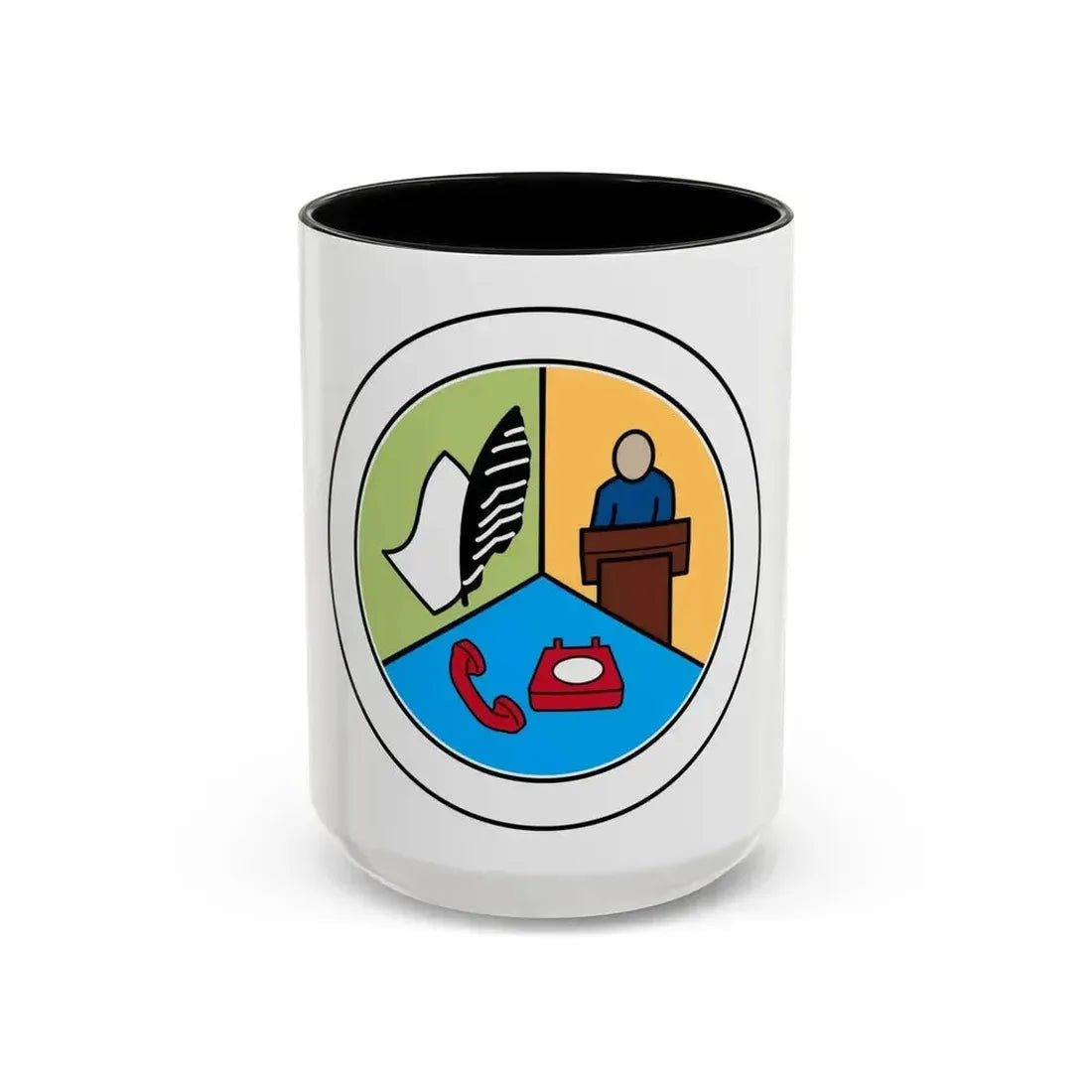 Communications (Boy Scout Merit Badge) Accent Coffee Mug 15oz Black - Go Mug Yourself