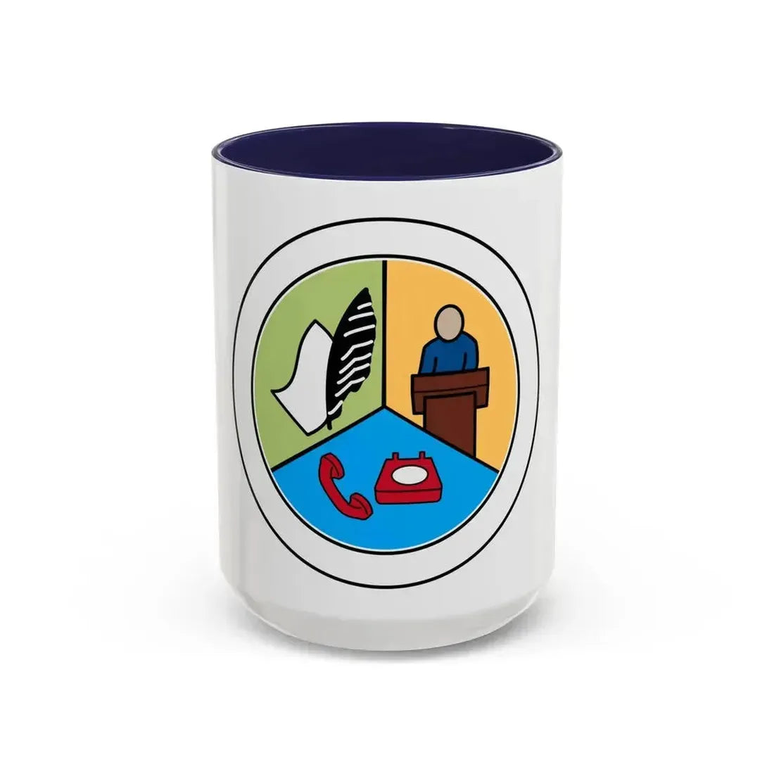 Communications (Boy Scout Merit Badge) Accent Coffee Mug 15oz Navy - Go Mug Yourself