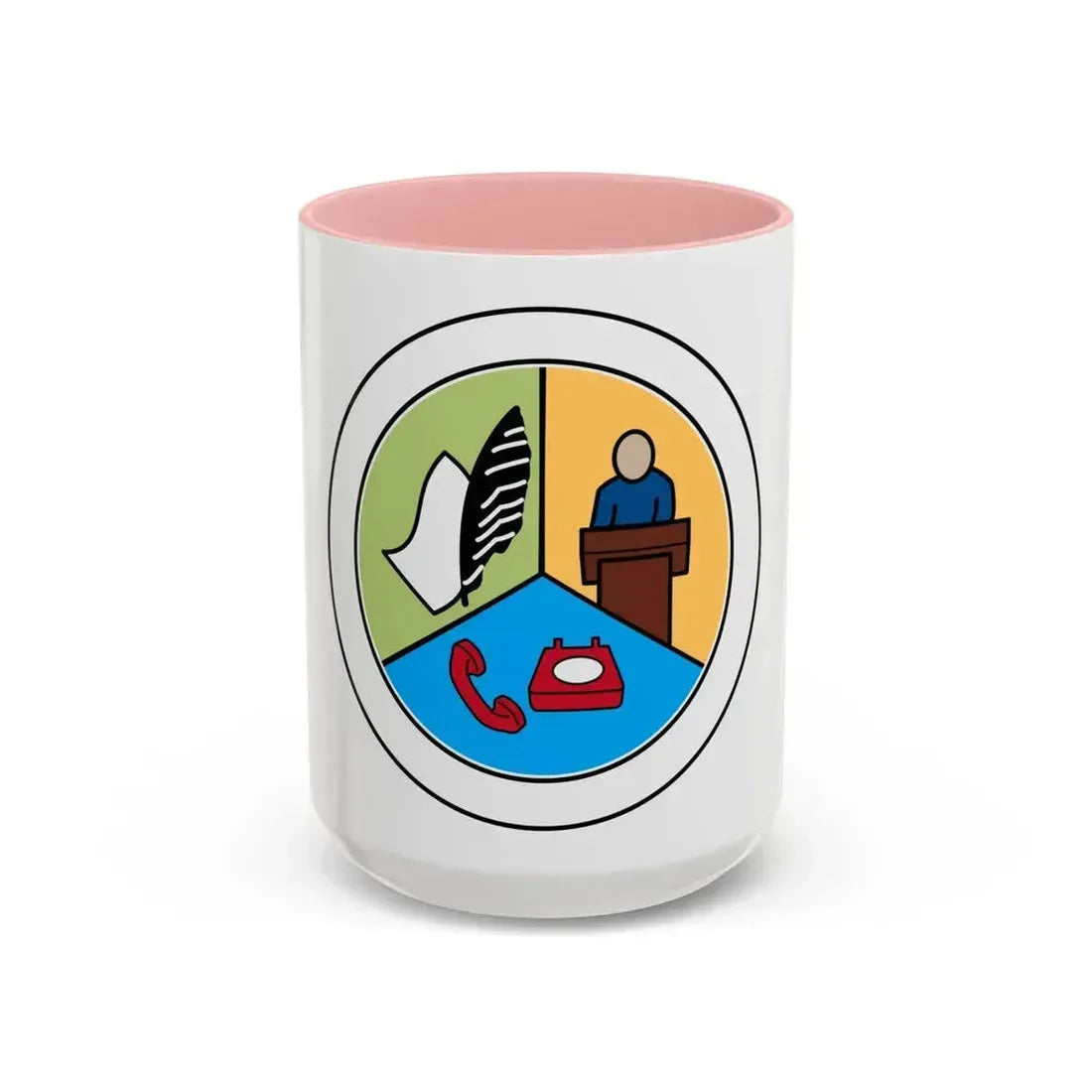 Communications (Boy Scout Merit Badge) Accent Coffee Mug 15oz Pink - Go Mug Yourself