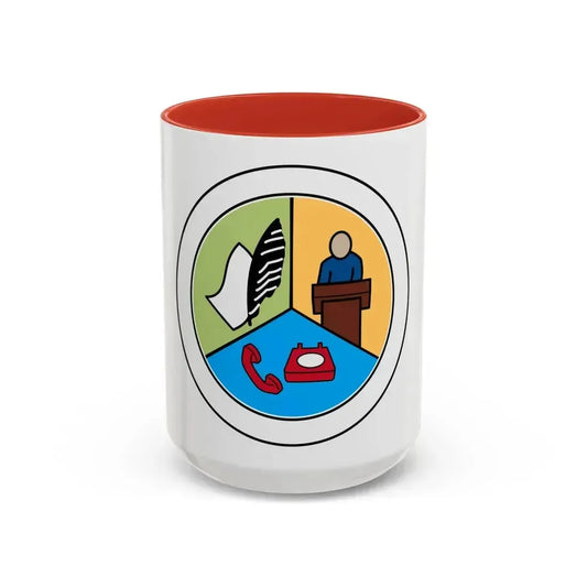 Communications (Boy Scout Merit Badge) Accent Coffee Mug 15oz Red - Go Mug Yourself