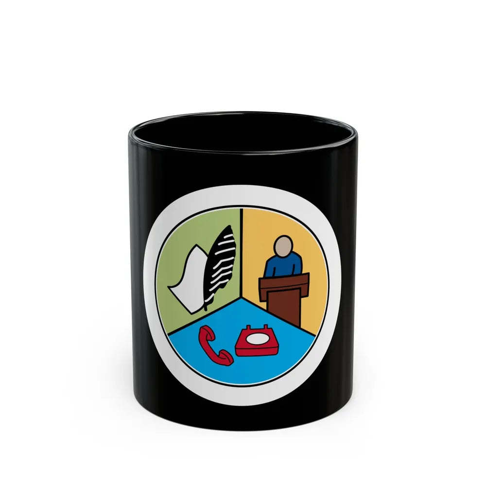 Communications (Boy Scout Merit Badge) Black Coffee Mug-11oz-Go Mug Yourself