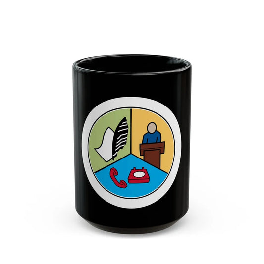 Communications (Boy Scout Merit Badge) Black Coffee Mug-15oz-Go Mug Yourself