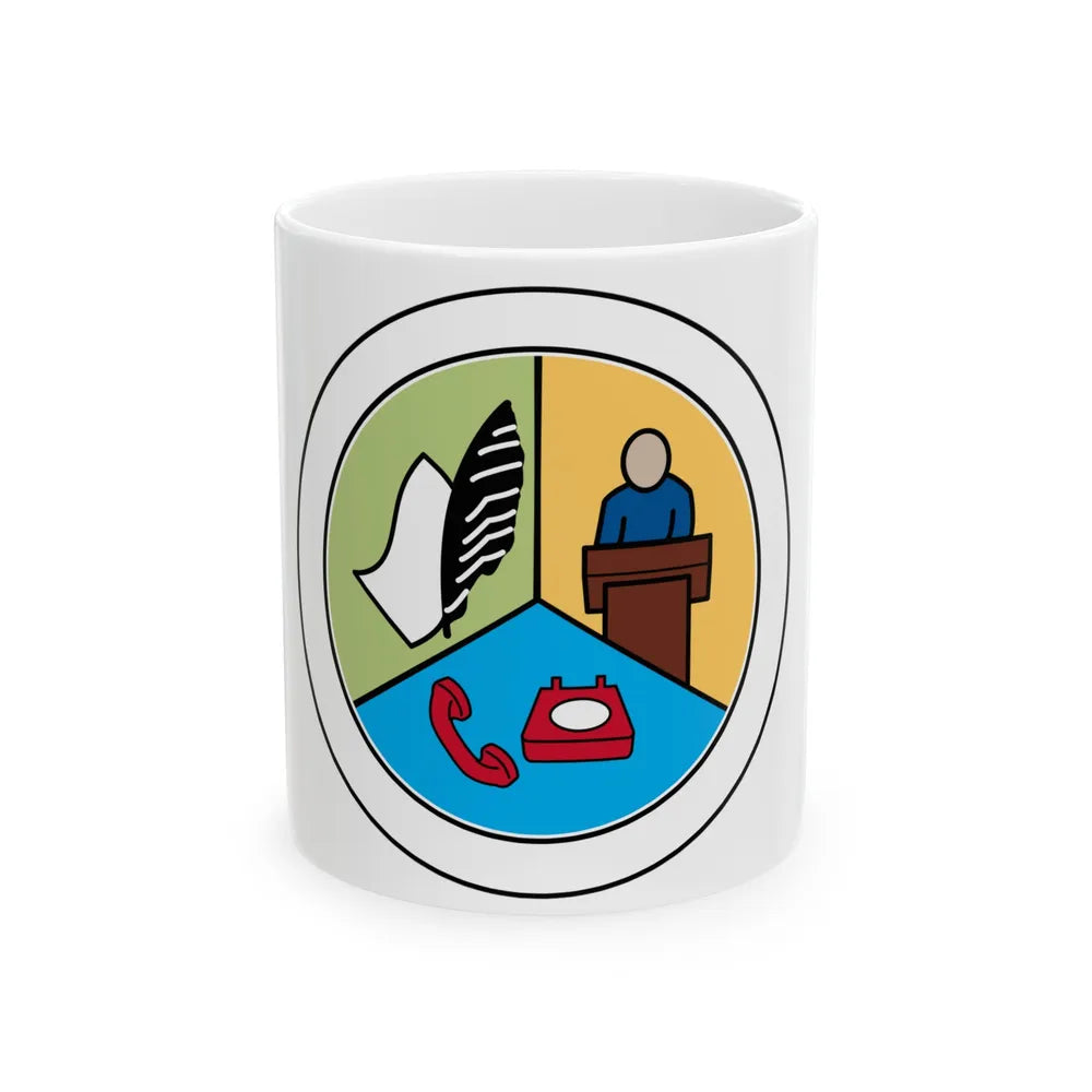 Communications (Boy Scout Merit Badge) White Coffee Mug-11oz-Go Mug Yourself