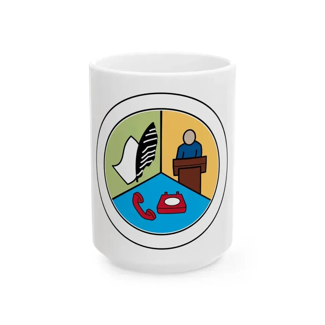 Communications (Boy Scout Merit Badge) White Coffee Mug 15oz - Go Mug Yourself