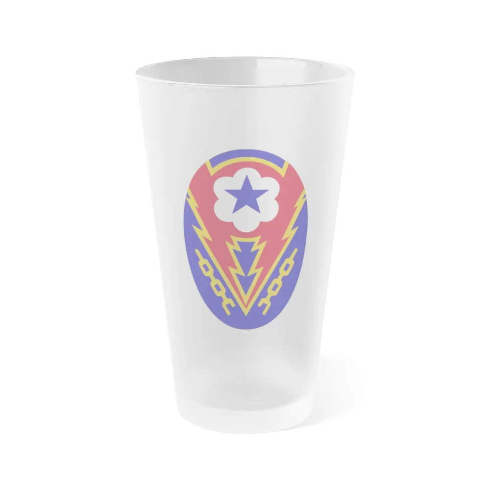 Communications Zone Personnel Europe (U.S. Army) Frosted Pint Glass 16oz-Go Mug Yourself