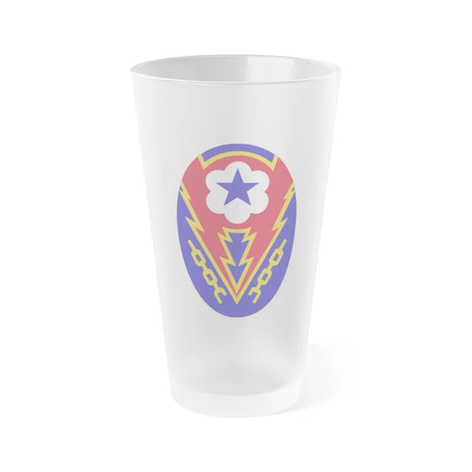 Communications Zone Personnel Europe (U.S. Army) Frosted Pint Glass 16oz-Go Mug Yourself