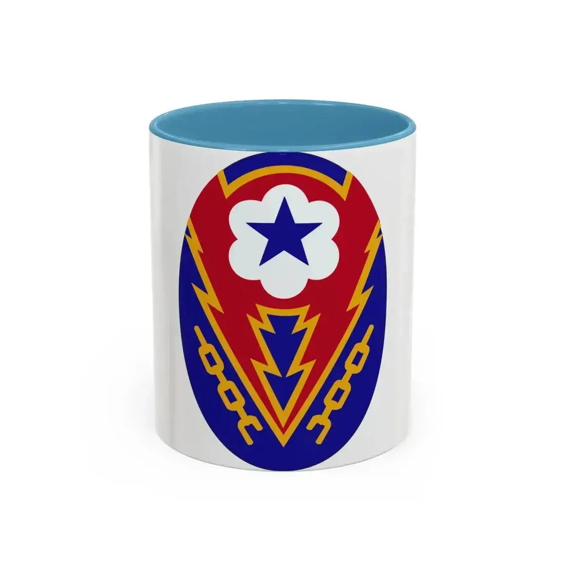 Communications Zone Personnel Europe (U.S. Army) Accent Coffee Mug 11oz Light Blue - Go Mug Yourself