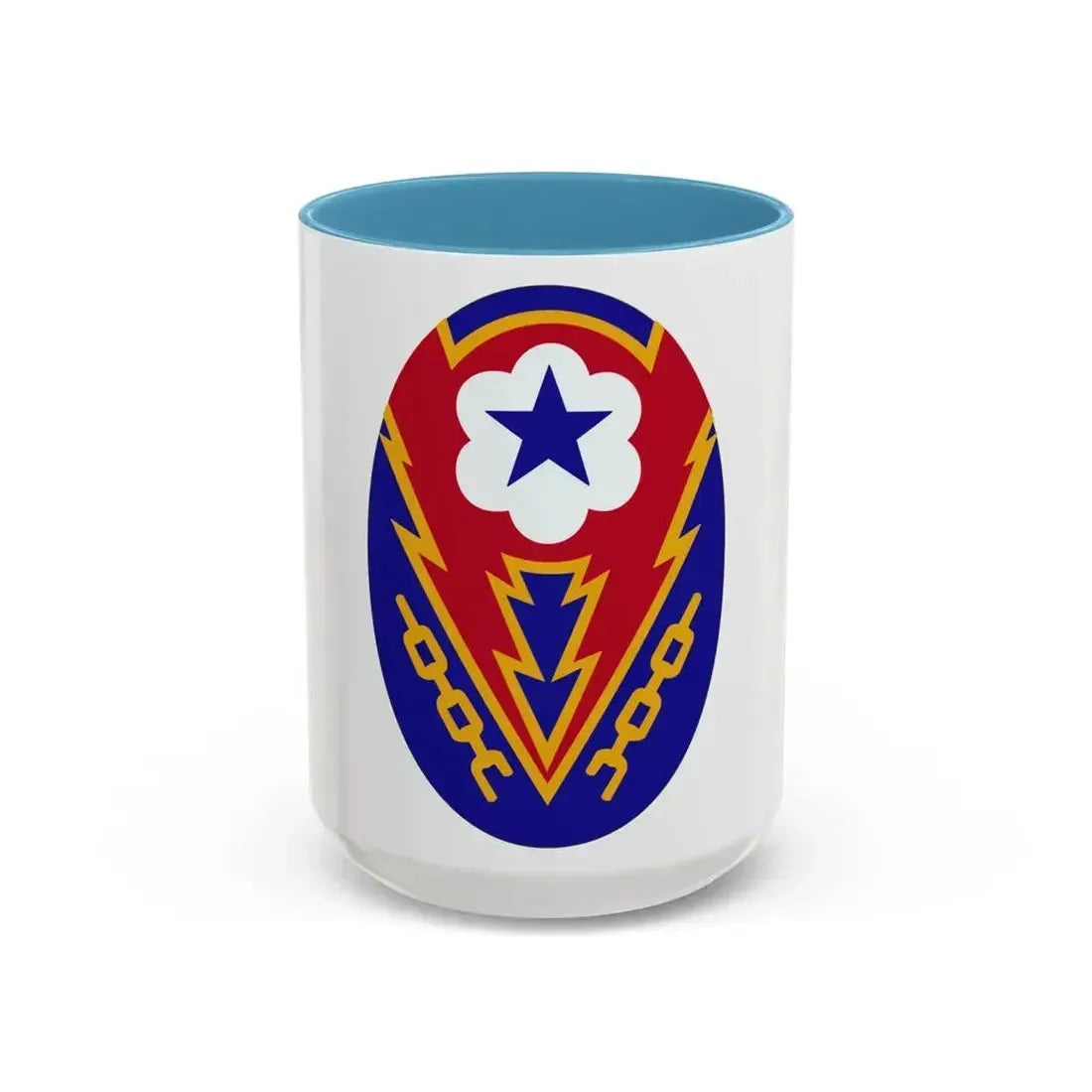 Communications Zone Personnel Europe (U.S. Army) Accent Coffee Mug 15oz Light Blue - Go Mug Yourself