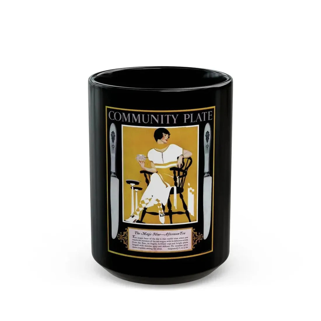 Community Plate, Woman's Home Companion, November 1924 - Black Coffee Mug 15oz - Go Mug Yourself