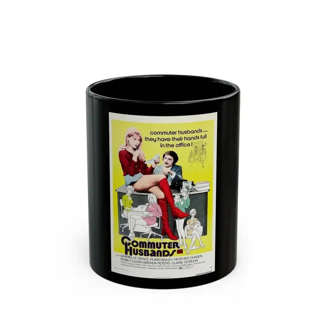 COMMUTER HUSBANDS 1973 Movie Poster - Black Coffee Mug 11oz - Go Mug Yourself