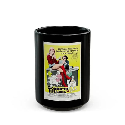 COMMUTER HUSBANDS 1973 Movie Poster - Black Coffee Mug 15oz - Go Mug Yourself