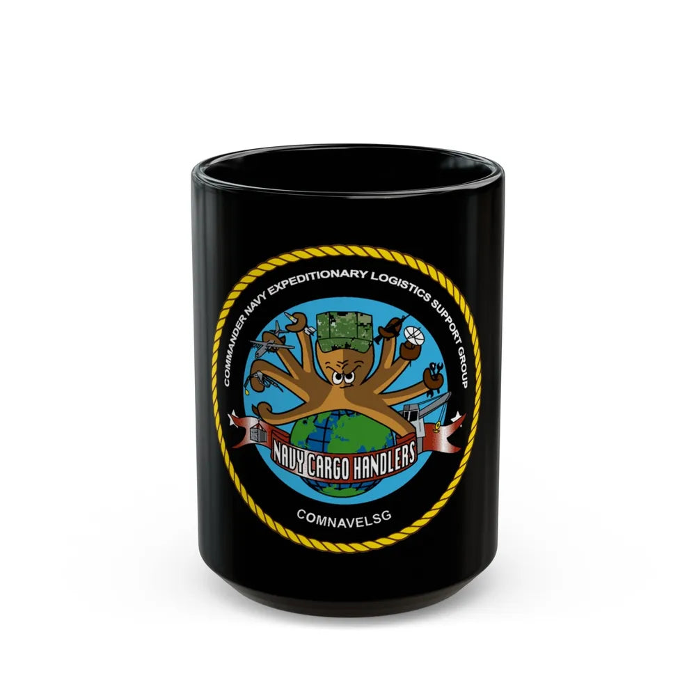 COMNAVELSG Cargo Handlers Commander Navy Expeditionary Logistics Support Group (U.S. Navy) Black Coffee Mug-15oz-Go Mug Yourself