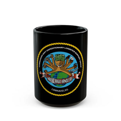 COMNAVELSG Cargo Handlers Commander Navy Expeditionary Logistics Support Group (U.S. Navy) Black Coffee Mug-15oz-Go Mug Yourself