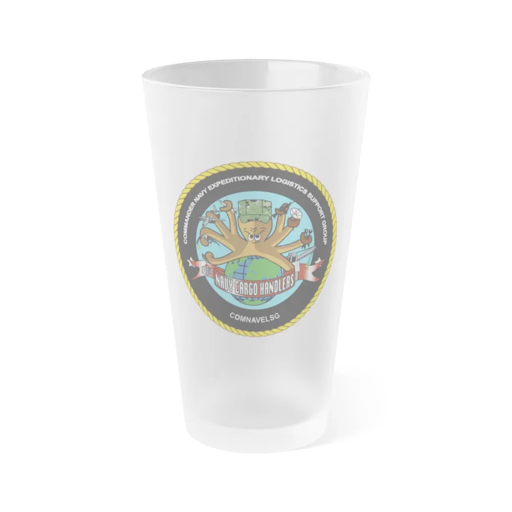 COMNAVELSG Cargo Handlers Commander Navy Expeditionary Logistics Support Group (U.S. Navy) Frosted Pint Glass 16oz-Go Mug Yourself