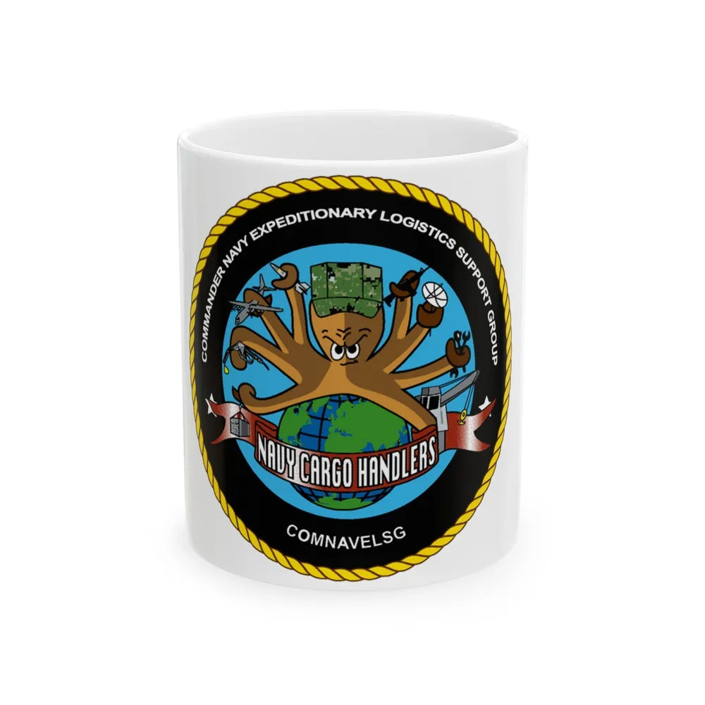 COMNAVELSG Cargo Handlers Commander Navy Expeditionary Logistics Support Group (U.S. Navy) White Coffee Mug-11oz-Go Mug Yourself