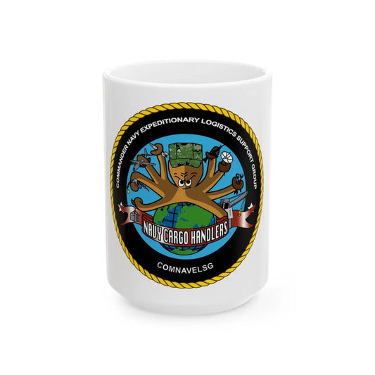 COMNAVELSG Cargo Handlers Commander Navy Expeditionary Logistics Support Group (U.S. Navy) White Coffee Mug-15oz-Go Mug Yourself