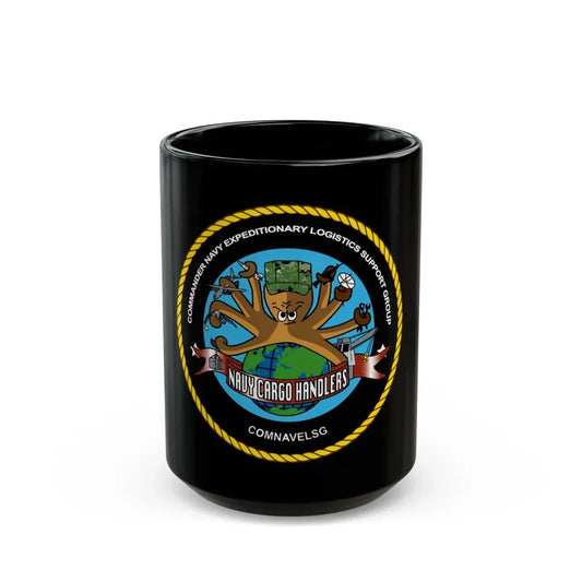 COMNAVELSG Cargo Handlers Commander Navy Expeditionary Logistics Support Group (U.S. Navy) Black Coffee Mug 15oz - Go Mug Yourself