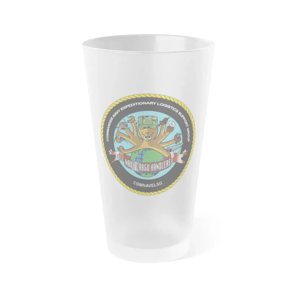 COMNAVELSG Cargo Handlers Commander Navy Expeditionary Logistics Support Group (U.S. Navy) Frosted Pint Glass 16oz Default Title - Go Mug Yourself