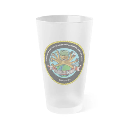 COMNAVELSG Cargo Handlers Commander Navy Expeditionary Logistics Support Group (U.S. Navy) Frosted Pint Glass 16oz Default Title - Go Mug Yourself