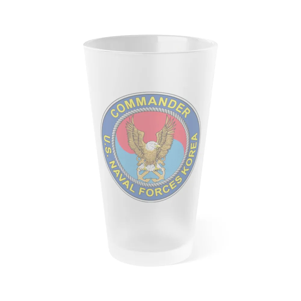 COMNAVFOR Korea Commander Naval Forces Korea (U.S. Navy) Frosted Pint Glass 16oz-Go Mug Yourself