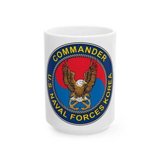 COMNAVFOR Korea Commander Naval Forces Korea (U.S. Navy) White Coffee Mug 15oz - Go Mug Yourself