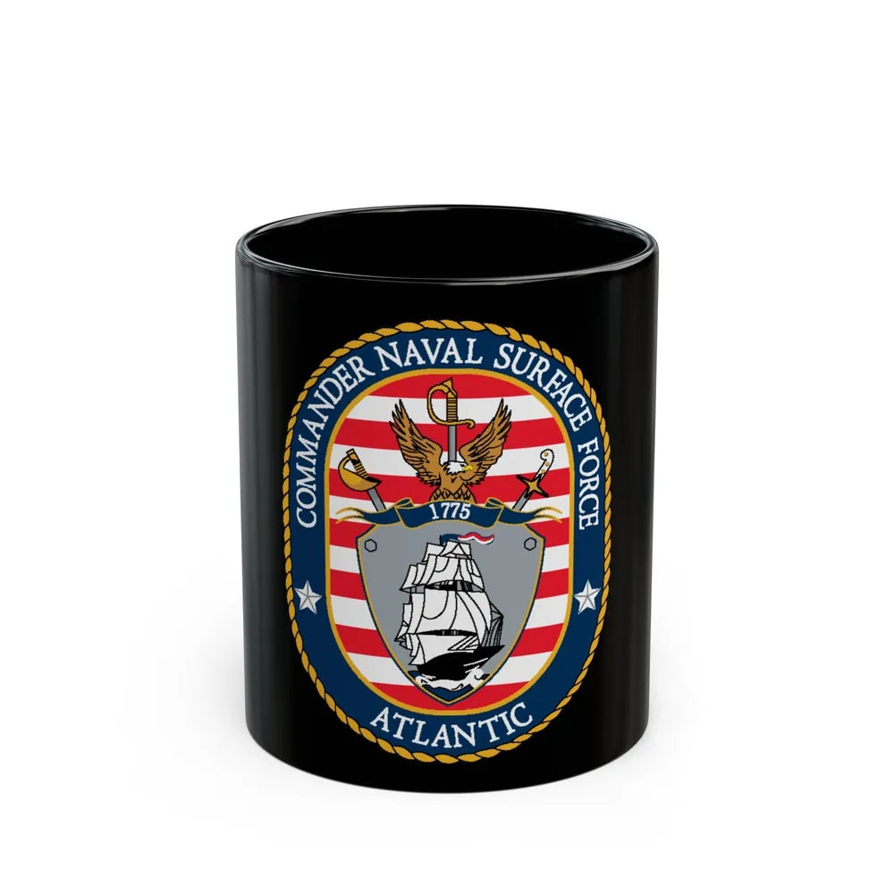 COMNAVSURFLANT N44 Commander Naval Surface Force Atlantic (U.S. Navy) Black Coffee Mug-11oz-Go Mug Yourself