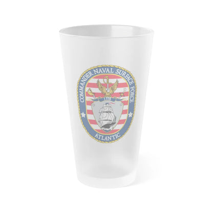 COMNAVSURFLANT N44 Commander Naval Surface Force Atlantic (U.S. Navy) Frosted Pint Glass 16oz-Go Mug Yourself