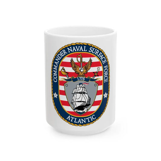 COMNAVSURFLANT N44 Commander Naval Surface Force Atlantic (U.S. Navy) White Coffee Mug-15oz-Go Mug Yourself