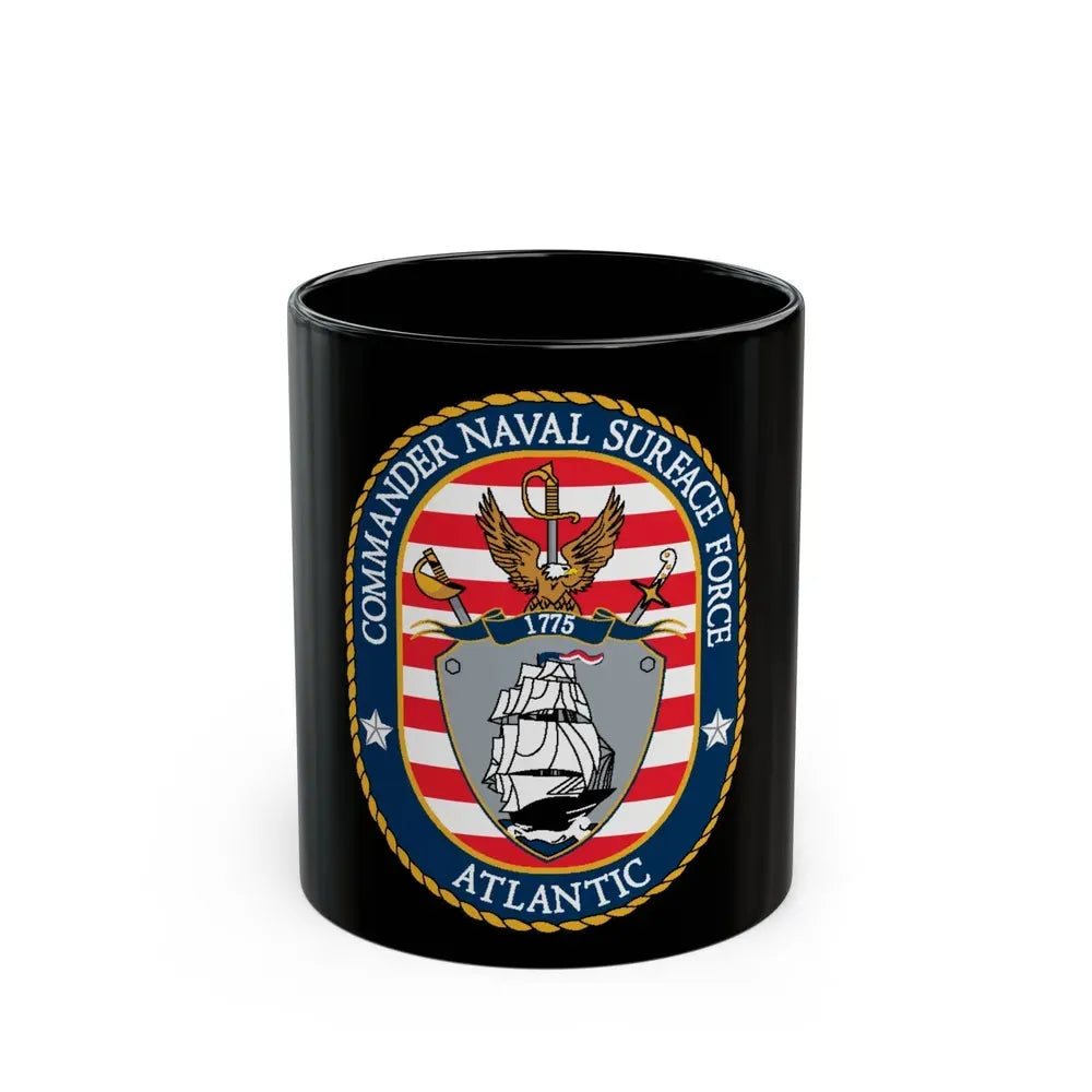 COMNAVSURFLANT N44 Commander Naval Surface Force Atlantic (U.S. Navy) Black Coffee Mug 11oz - Go Mug Yourself