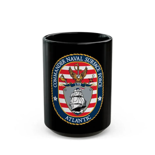 COMNAVSURFLANT N44 Commander Naval Surface Force Atlantic (U.S. Navy) Black Coffee Mug 15oz - Go Mug Yourself