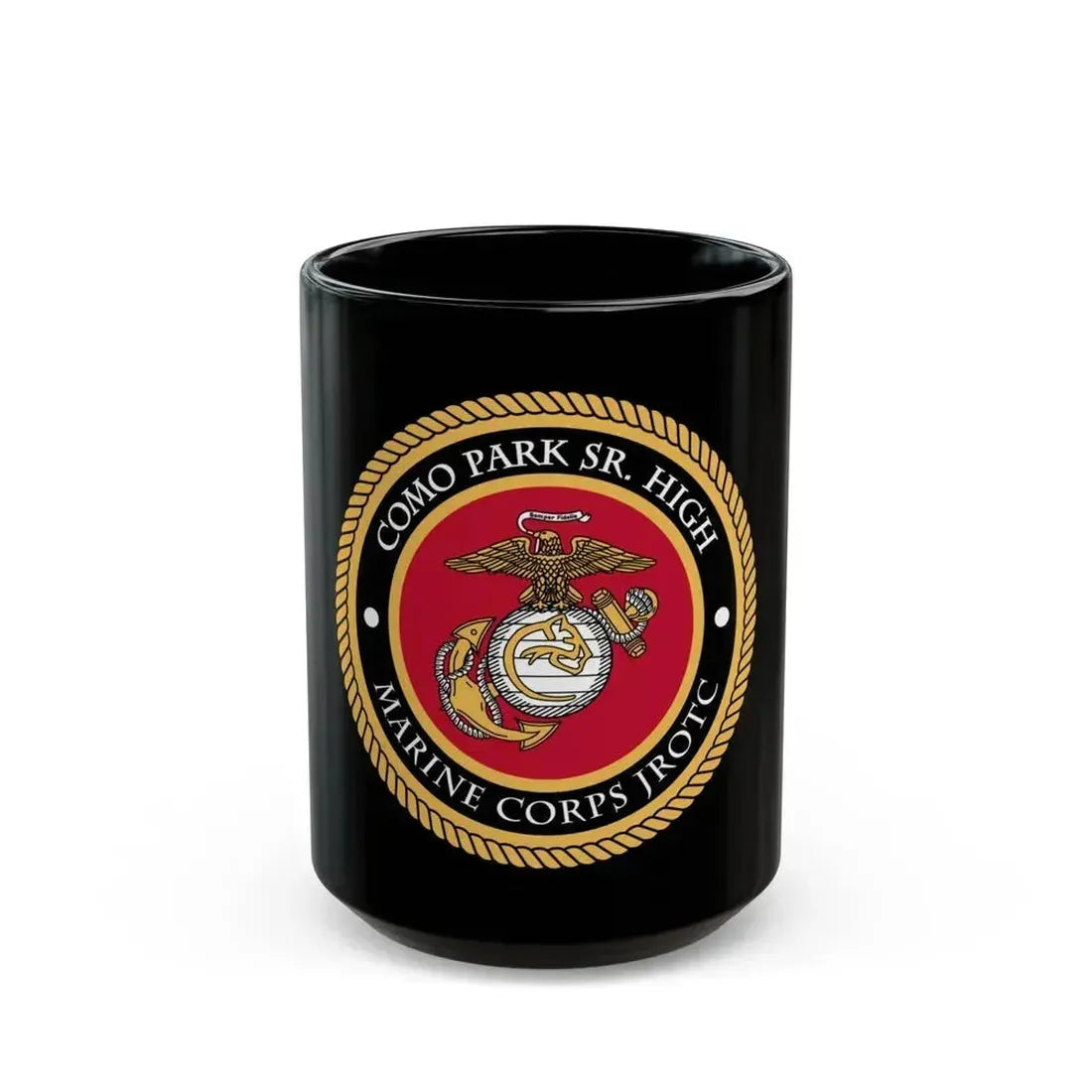 Como Park Sr High Marine Corps Jrotc (USMC) Black Coffee Mug 15oz - Go Mug Yourself