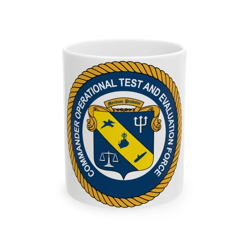 COMOPTEVFOR Commander Operational Test & Evaluation Force (U.S. Navy) White Coffee Mug-11oz-Go Mug Yourself