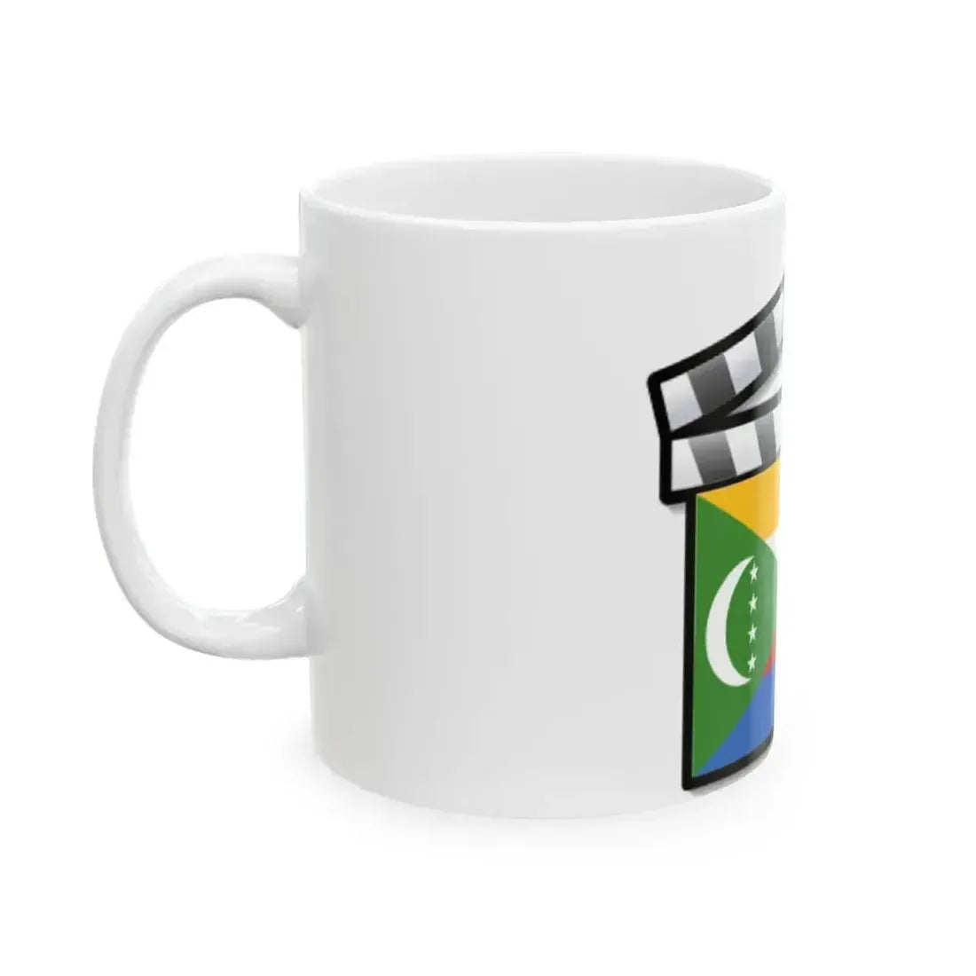 Comoros film clapperboard (Comoros) White Coffee Mug - Go Mug Yourself