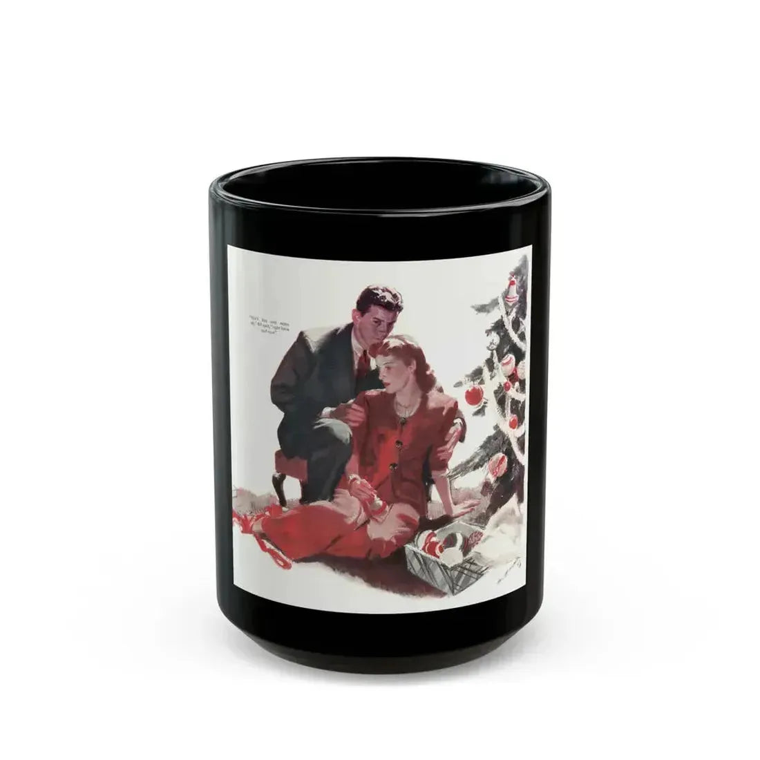 Companion Magazine Illustration, December 1941 - Black Coffee Mug 15oz - Go Mug Yourself