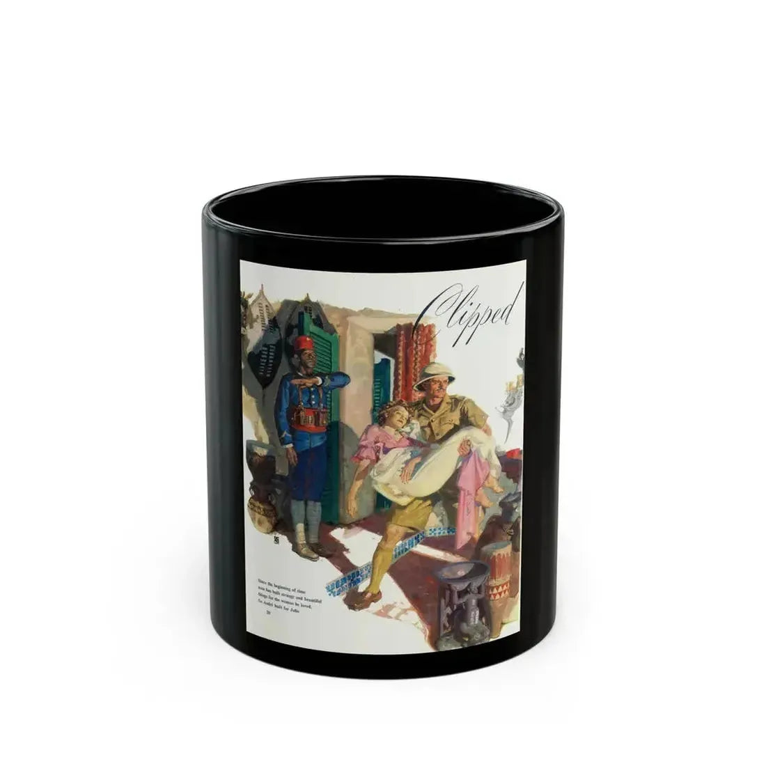 Companion Magazine Illustration, October 1942_1 - Black Coffee Mug 11oz - Go Mug Yourself